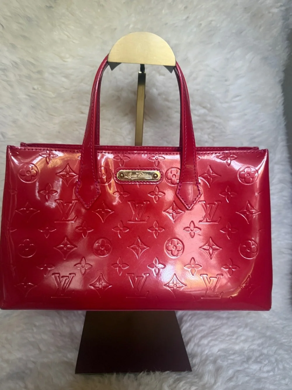 Louis Vuitton Red Vernis Wilshire PM Monogram Patent Tote - Adorable - Picture 1 of 10